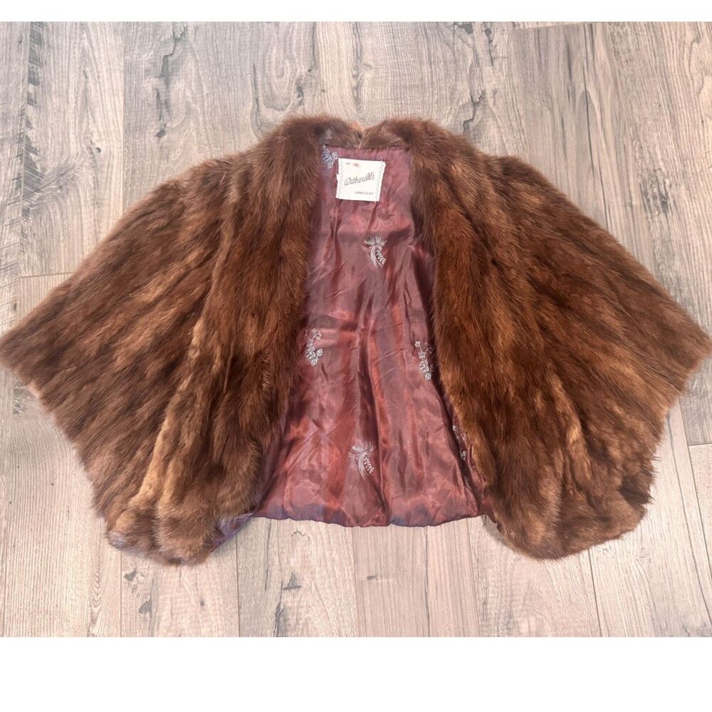 Vintage Witherill’s Genuine Mink Fur Cape Stole / Shoulder Wrap